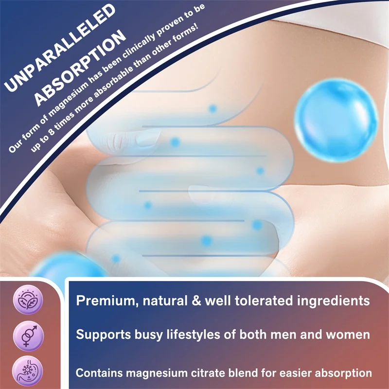 Magnesium Complex Capsules - Bone & Heart Health Supplement, Sleep Support,Muscle Relaxation,Stress & Anxiety Relief - Image 6